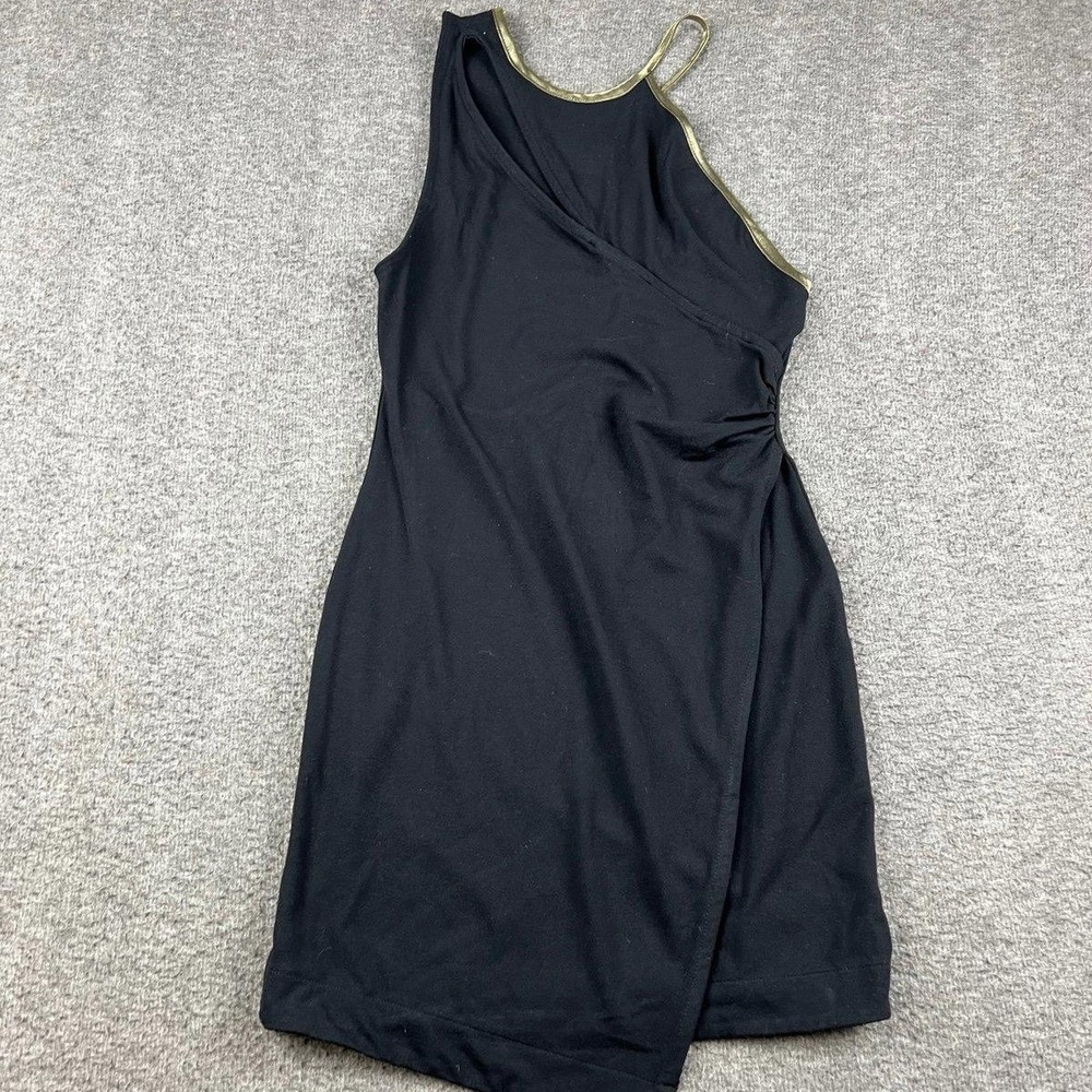 Free‎ People Women's One Vienna Mini Black Dress Size XS Olive Trim